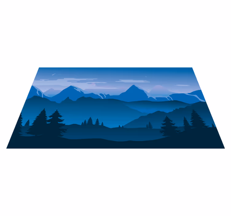 Fjellutsikt vinyl teppe natur - Tenstickers
