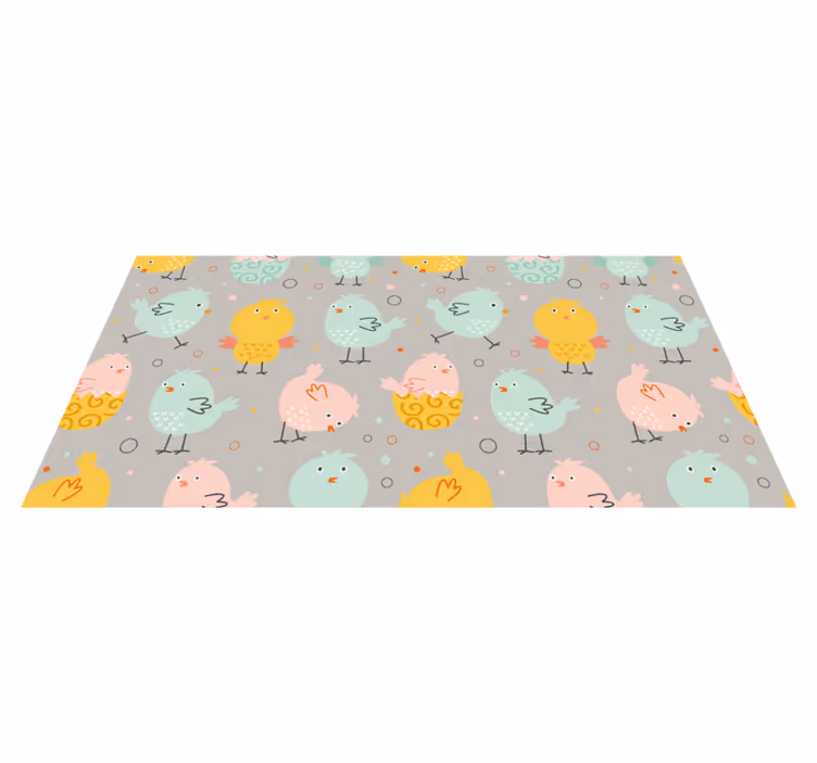 Fargerike fuglefigurer vinyl teppe spedbarn - Tenstickers