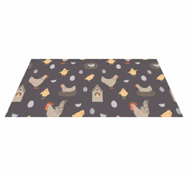 Høns og reir mønster vinyl teppe baby - Tenstickers