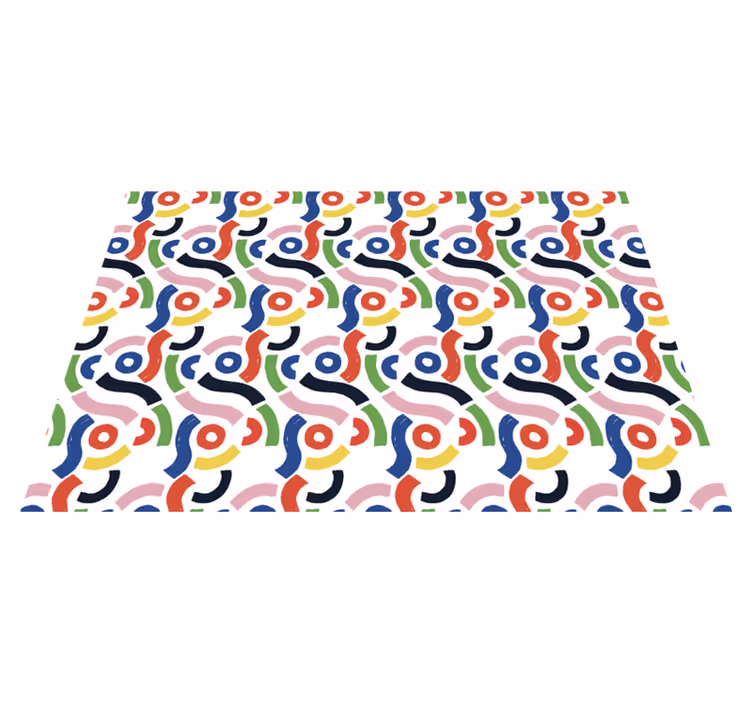Livlige geometriske former vinyl teppe mosaikk - Tenstickers