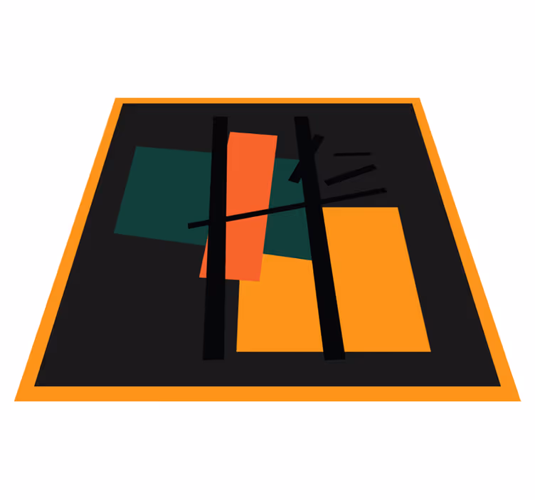 Abstrakte fargesegmenter vinyl teppe moderne - Tenstickers
