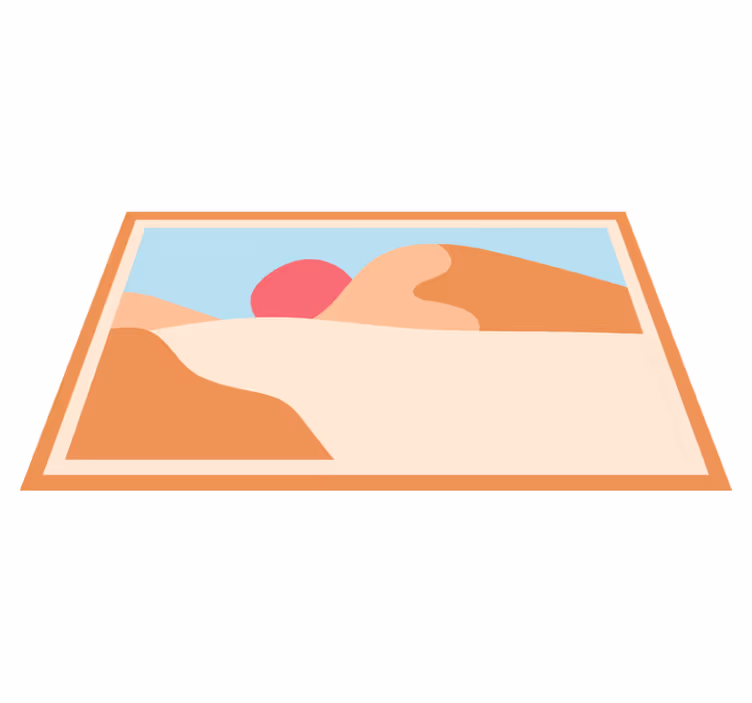 Sandlandskap solnedgang vinyl teppe natur - Tenstickers