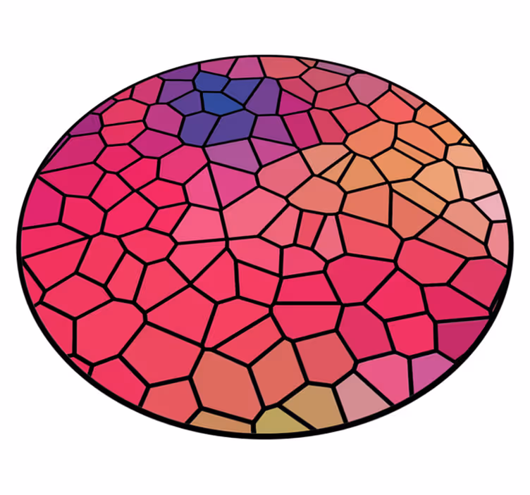 Livlig mosaikkkomposisjon vinyl teppe rund - Tenstickers