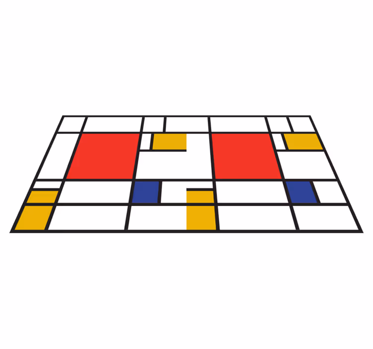 Mondrian kunst vinyl teppe geometrisk - Tenstickers