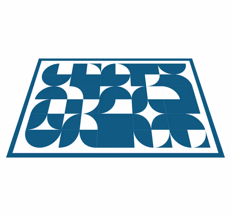 Blå sirkel geometrisk kunstmønster vinyl teppe geometrisk - Tenstickers