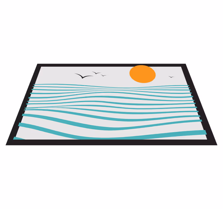 Solnedgangsbølger vinyl teppe moderne - Tenstickers