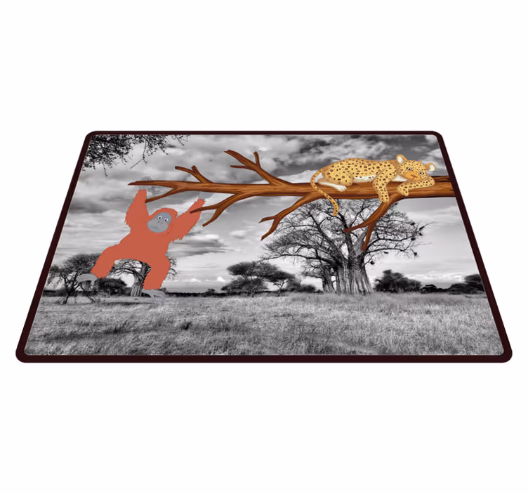 Jungelvesener lekne vinyl teppe dyr - Tenstickers