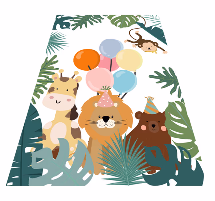 Safari dyrefeiring vinyl teppe spedbarn - Tenstickers