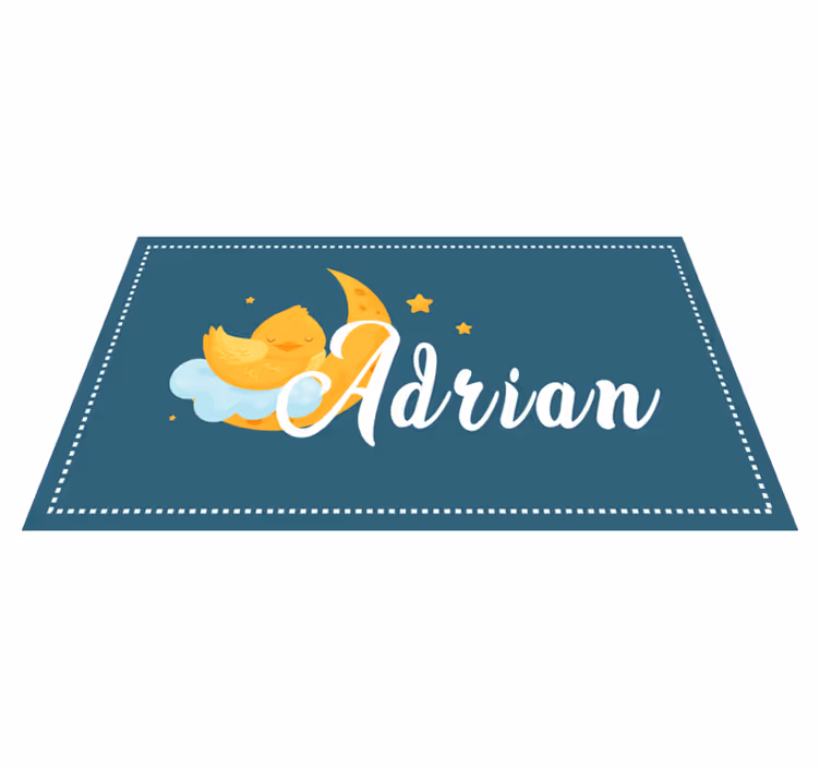 Sovende and med navn Vinyl teppe flere barn - Tenstickers
