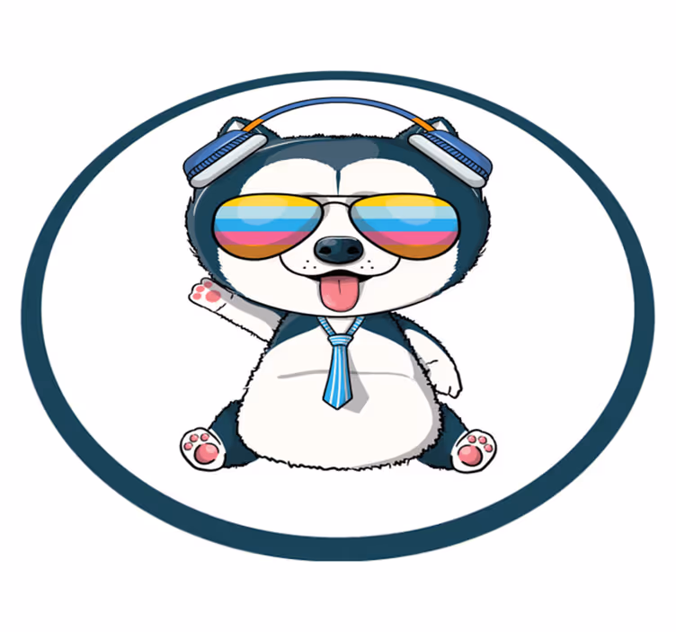 Kul hundefigur vinyl teppe spedbarn - Tenstickers