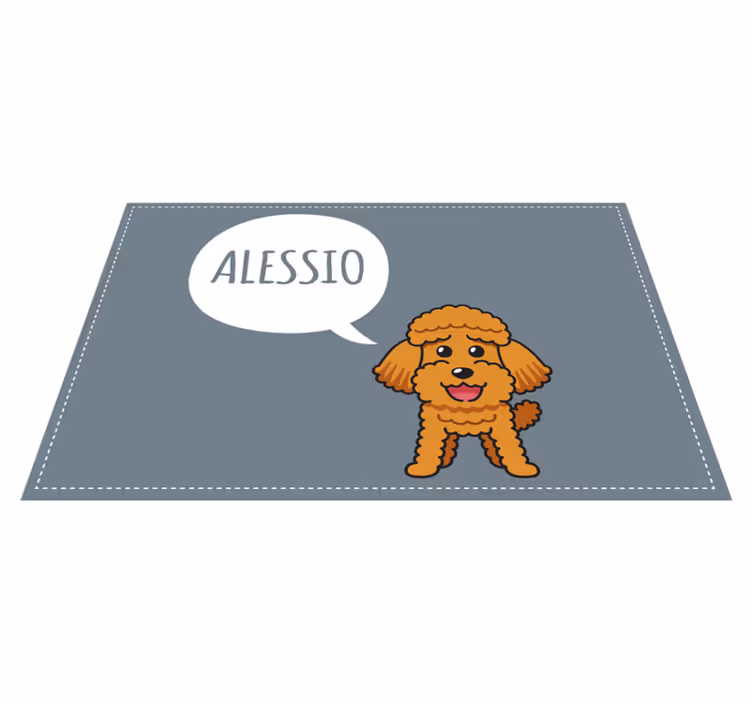 Tegneseriefigur, glad, puddel, dog vinyl teppe dyr - Tenstickers