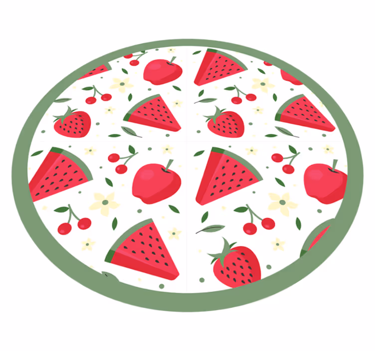 Frukt blomstermønster vinyl teppe kjøkken - Tenstickers