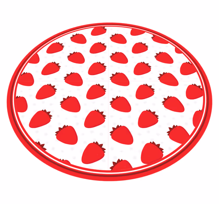 Jordbærmønster vinyl teppe dyr - Tenstickers