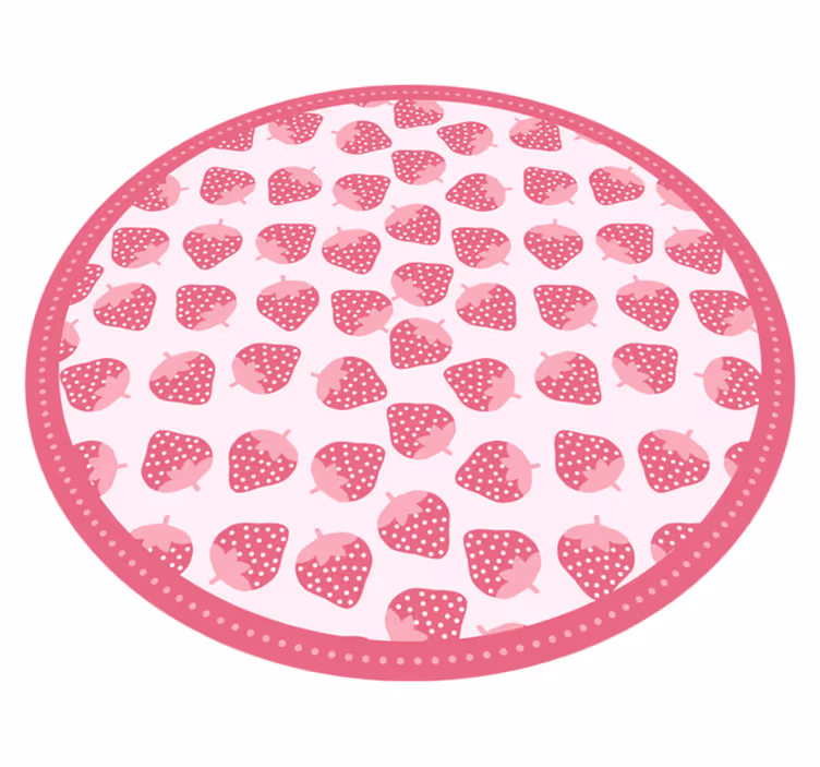 Moderne rosa jordbær vinyl teppe kjøkken - Tenstickers
