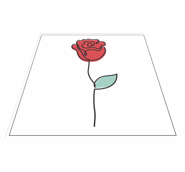 Stilig roseblomst vinyl teppe blomster og planter - Tenstickers