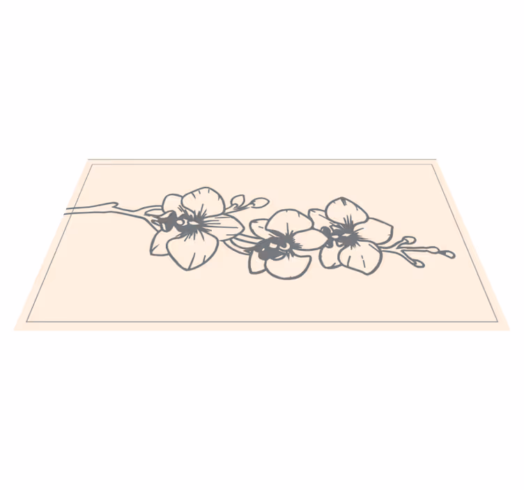 Orkideer natur strekbilder vinyl teppe blomster og planter - Tenstickers