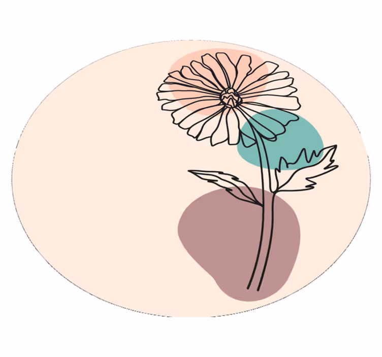 Tusenfryd blomst natur strek kunstdesign vinyl teppe blomster og  - Tenstickers