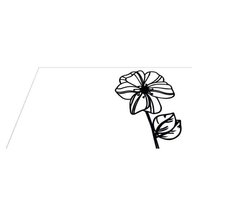 Elegant svart-hvitt design vinyl teppe blomster og planter - Tenstickers