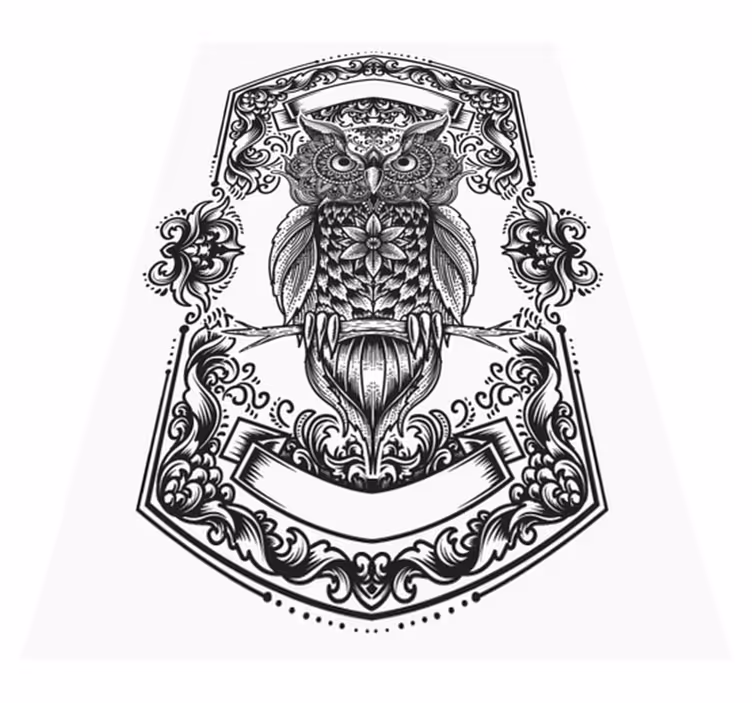 Silhuett svart ugle vinyl teppe soverom - Tenstickers