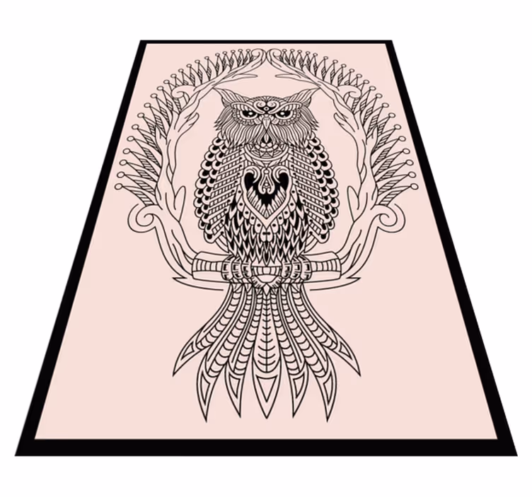 Uglemandala-design vinyl teppe dyr - Tenstickers