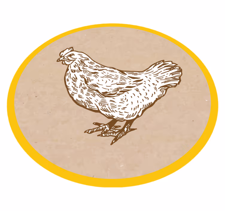 Kylling illustrasjon vinyl teppe dyr - Tenstickers