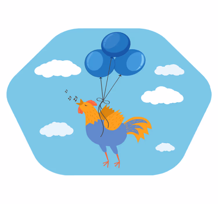 Muntre haneballonger Vinyl teppe flere barn - Tenstickers