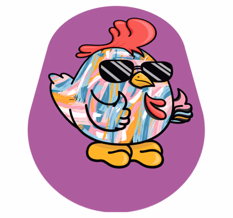 Elegant kyllingkarakter Vinyl teppe flere barn - Tenstickers