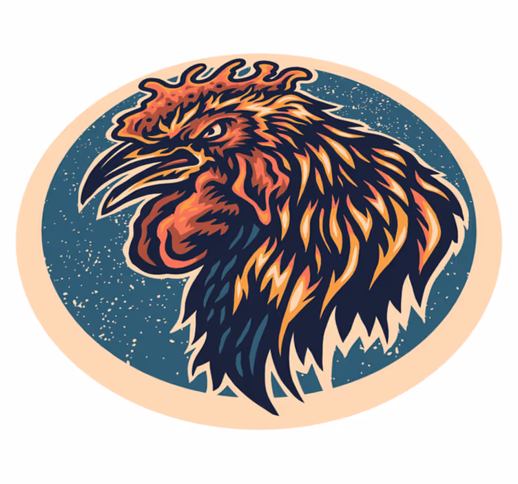 Illustrasjon av hanehode vinyl teppe ungdom - Tenstickers
