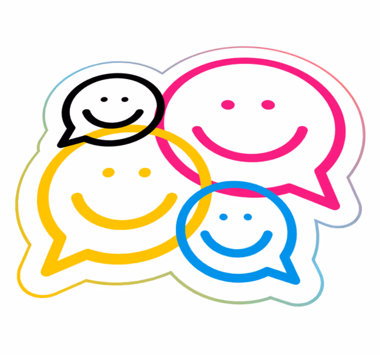 Smiley fargerike snakkebobler vinyl teppe ungdom - Tenstickers
