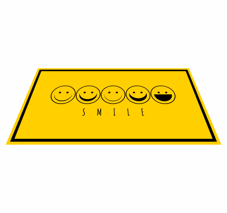 Gul smil -uttrykksikon vinyl teppe ungdom - Tenstickers
