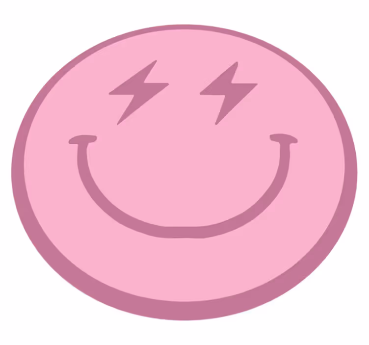 Rosa lyn smilefjes vinyl teppe moderne - Tenstickers