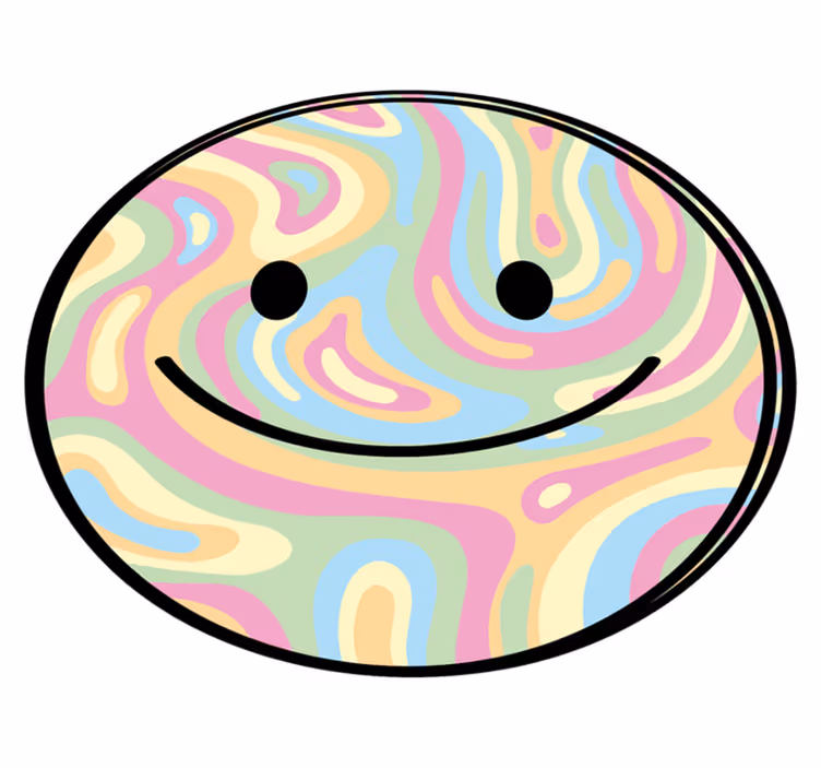 Fargerikt tie dye smiley ansikt Vinyl teppe flere barn - Tenstickers