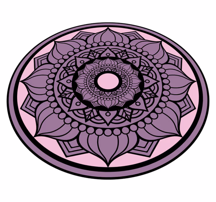 Sirkulært blomstermønster vinyl teppe mandala - Tenstickers