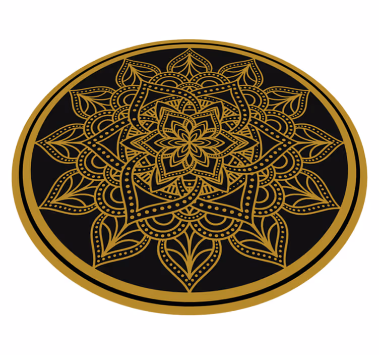 Grasiøst element vinyl teppe mandala - Tenstickers
