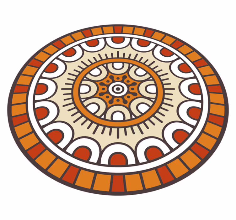 Sirkulært mønstret motiv vinyl teppe mandala - Tenstickers