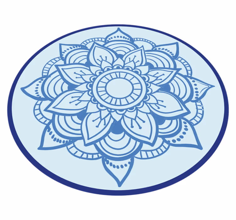 Afrikansk stil blå vinyl teppe mandala - Tenstickers