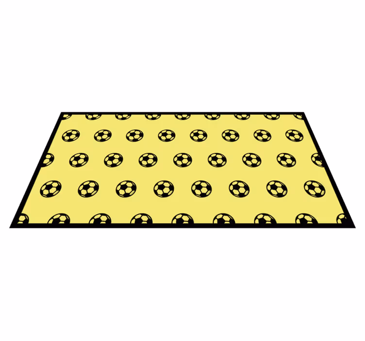 Gult fotballmønster vinyl teppe spill - Tenstickers