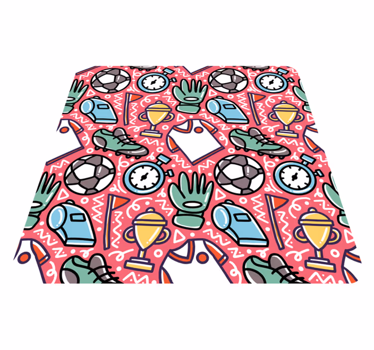 Doodle fotball tegneserie vinyl teppe soverom - Tenstickers