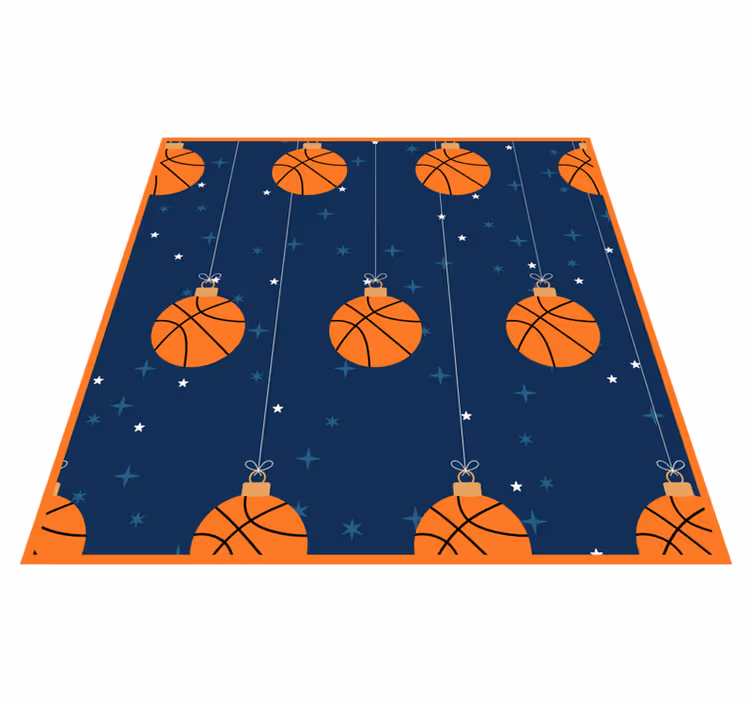 Basketball ornamentmønster Vinyl teppe flere barn - Tenstickers