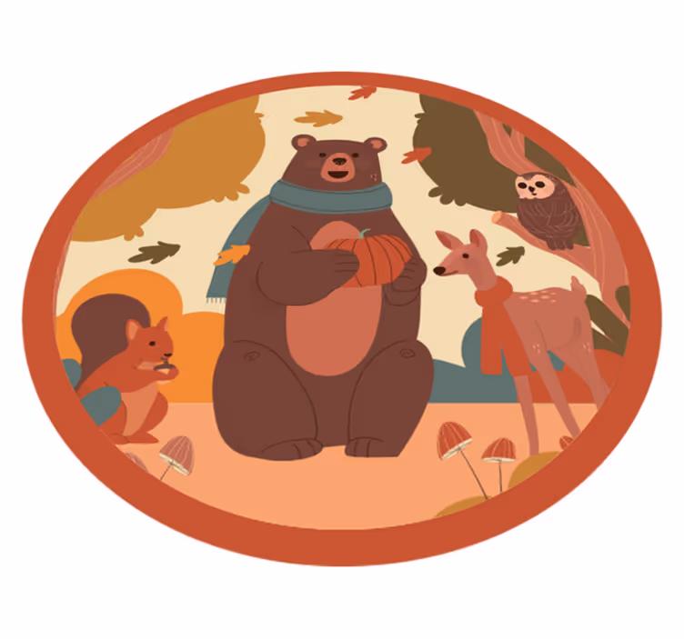 Skogdyrvenner vinyl teppe baby - Tenstickers
