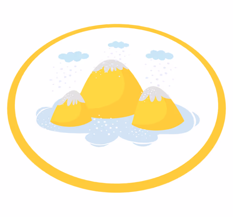 Gule fjell med regndråper Vinyl teppe flere barn - Tenstickers