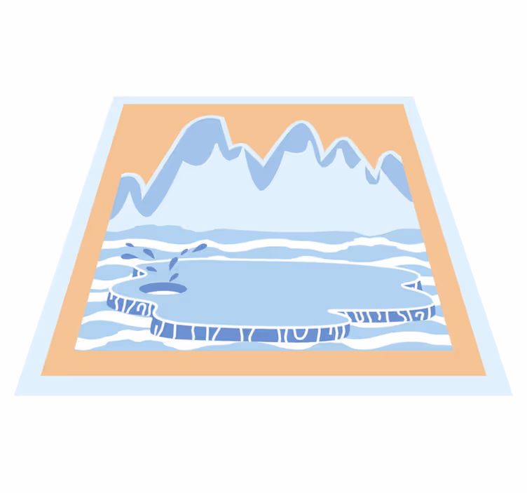 Blå isfjell Vinyl teppe flere barn - Tenstickers