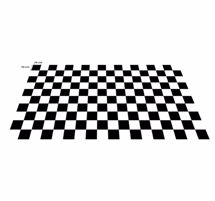 Sjakkbrett vinyl teppe geometrisk - Tenstickers