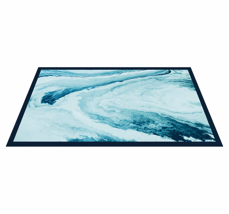Virvlende aqua-mønster vinyl teppe stue - Tenstickers