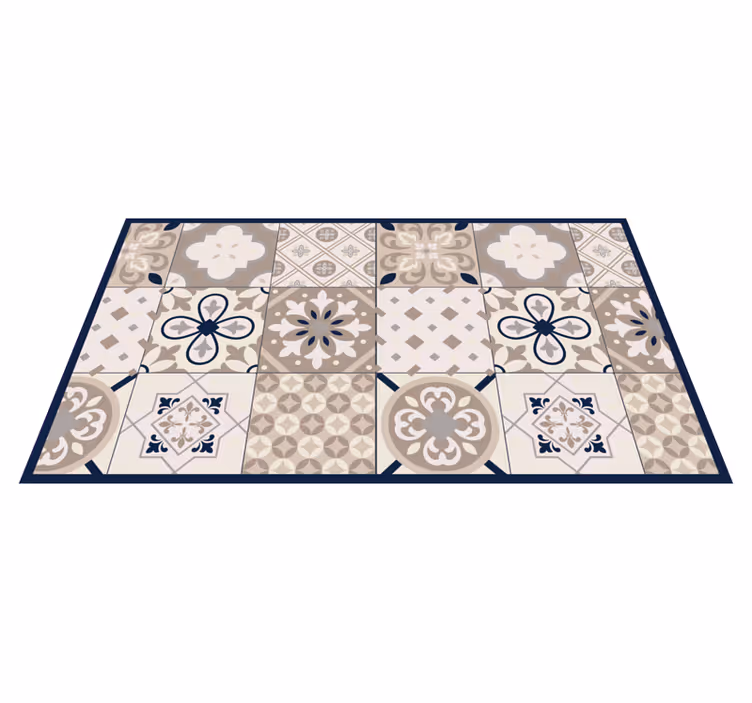 Beige mosaikk med gammelt utseende vinyl teppe hydraulisk - Tenstickers