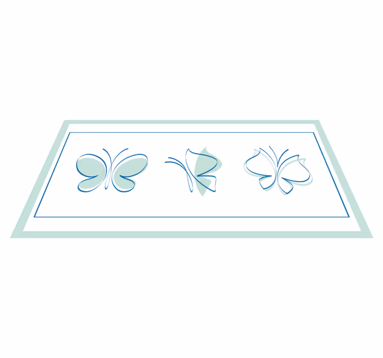 Sommerfugltriomotiv vinyl teppe dyr - Tenstickers