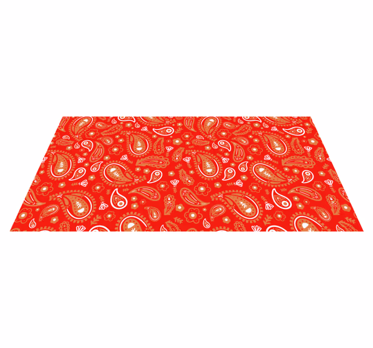Livlig paisley-trykk vinyl teppe mosaikk - Tenstickers