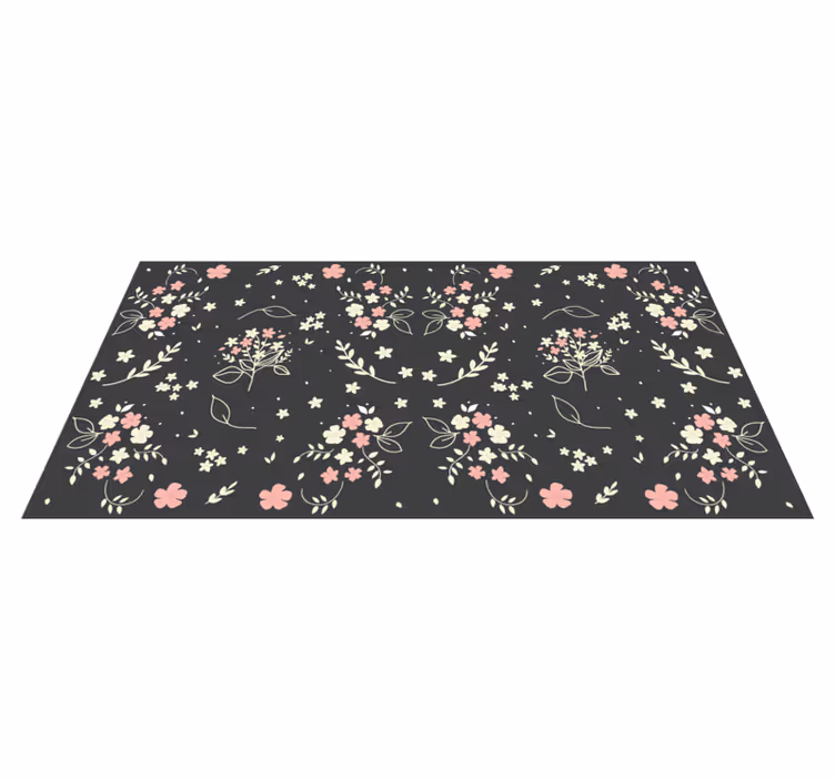 Blomstermønstret eleganse vinyl teppe blomster og planter - Tenstickers