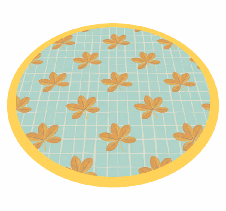 Rutet mønster med blomster vinyl teppe stue - Tenstickers