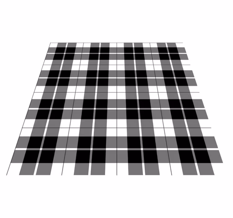 Svart og hvit sjekk vinyl teppe geometrisk - Tenstickers